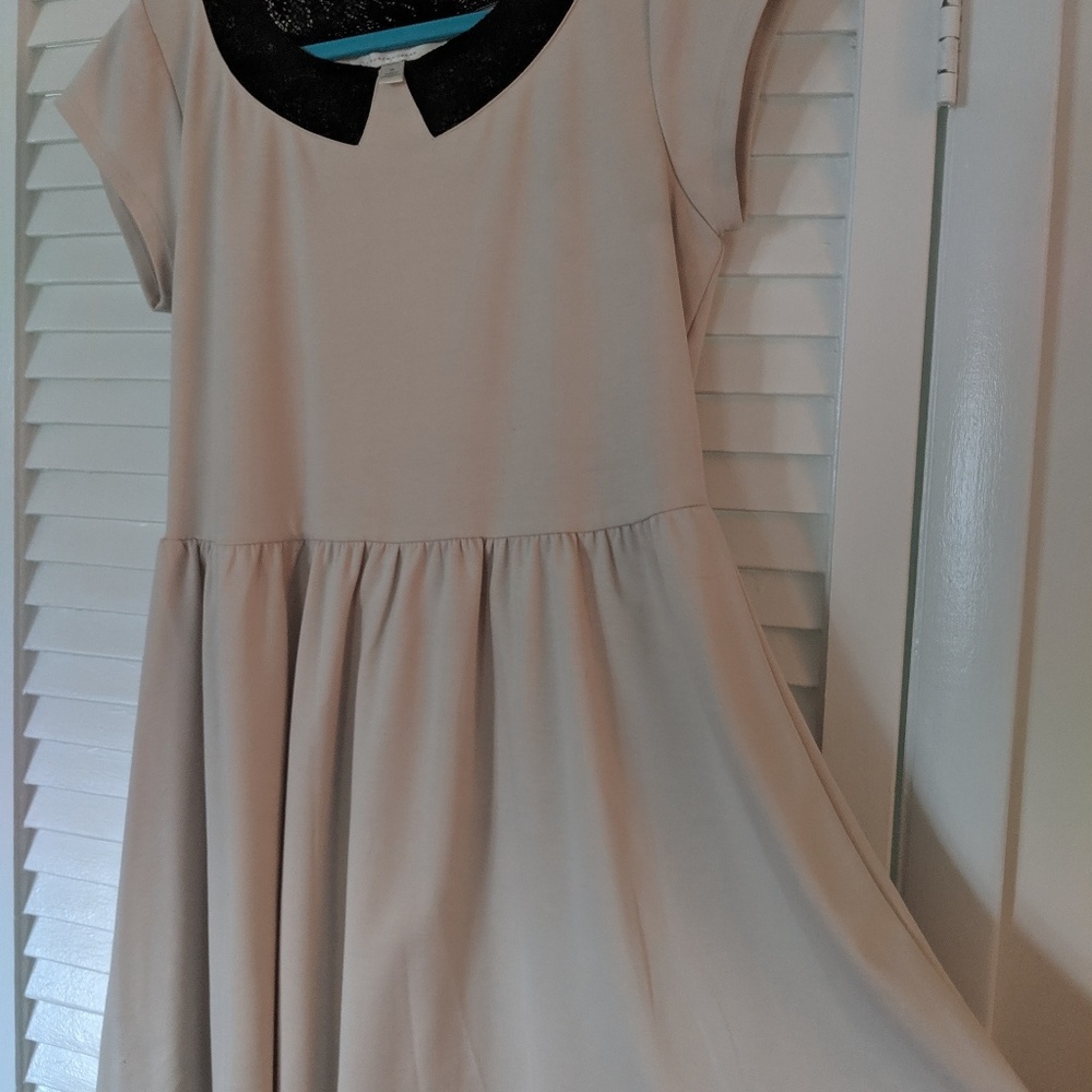 Tan & floral tea dress